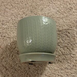 Marshalls Sage Green Textured Vase. 5 1/2” H